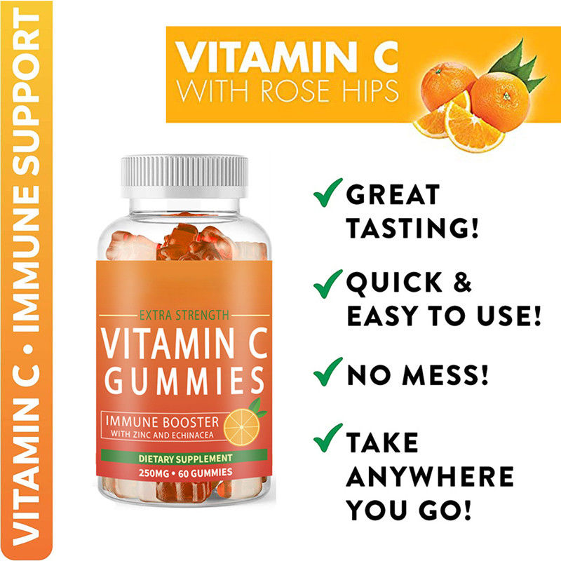 Oem Private Label Vitamine e integratori Vitamina C gomme per sbiancamento della pelle e miglioramento dell'immunità