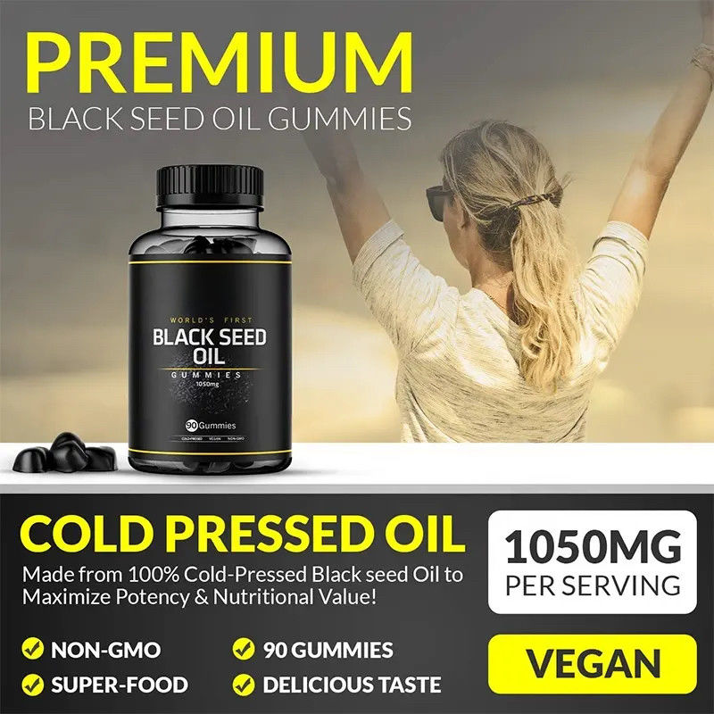 Oem Customized Supporto immunitario articolazioni Digestione Pelle lucente capelli unghie Pelle olio di semi neri gomma