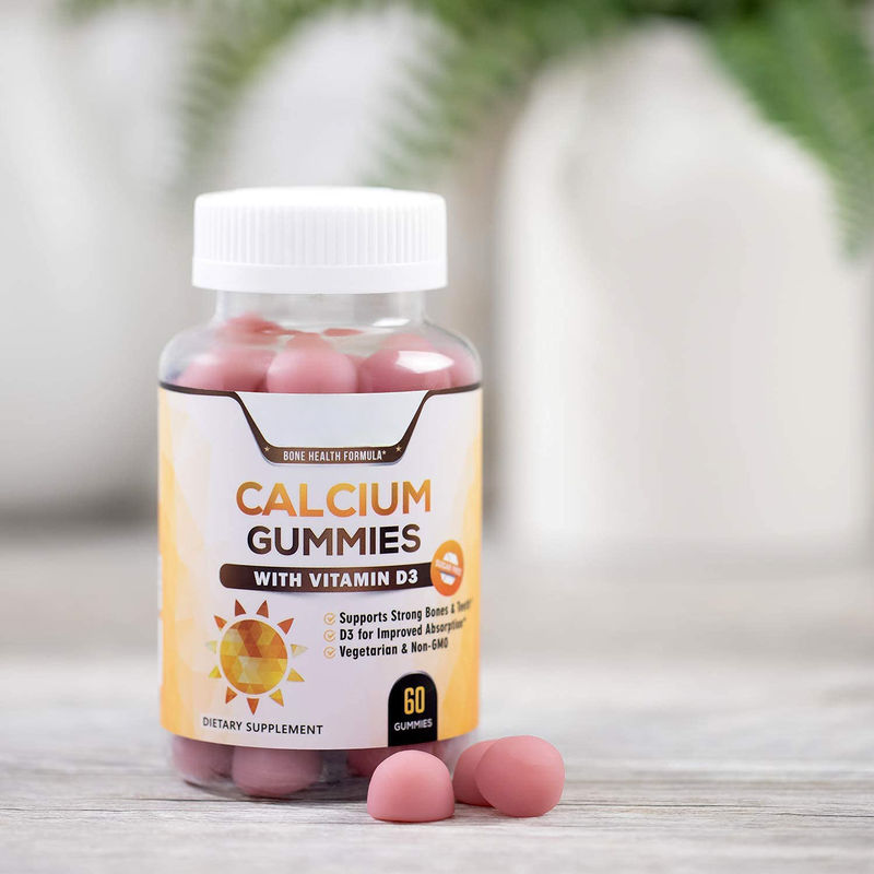 Oem Private Label Vegan Gummy Candy Calcio E Vitamina D3 Gummies Per Adulti Sostenere Ossa E Denti Salute