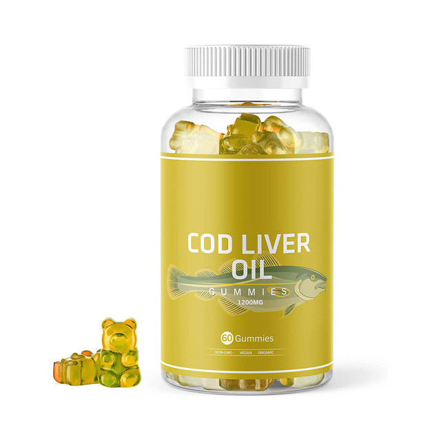 Olio di fegato di merluzzo biologico gomma di olio di pesce gomma ricca di omega-3, Epa Dha, vitamine