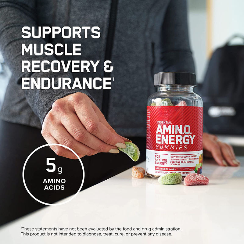 Oem supporta il recupero energetico muscolare Amino Energy Gummies Supplement For Anytime Energy