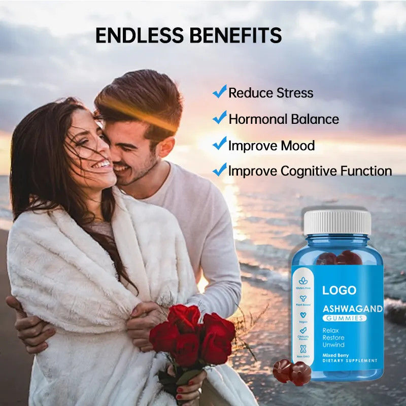 Caramelle gommose personalizzate Ashwaganda Gummies Supplementi sanitari per migliorare l'immunità e il buon sonno