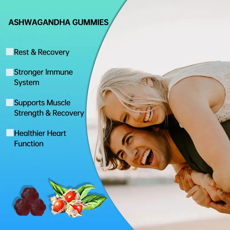 Caramelle gommose personalizzate Ashwaganda Gummies Supplementi sanitari per migliorare l'immunità e il buon sonno