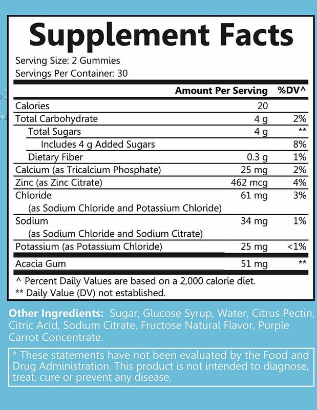 Oem Idratazione Elettroliti Gommi Naturalmente Sapore di bacche Elettroliti Sostegno alla salute Vegan Gluten Libero Non OGM Halal Pectina