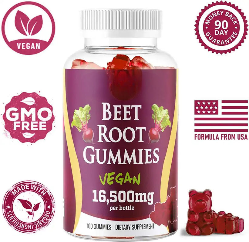 Oem Private Label Sugar Free Organic Beet Root Gummies per la salute del cuore