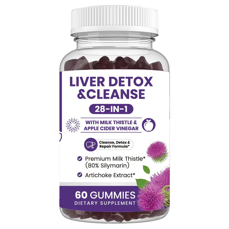 Oem Private Label Crestino di Latte Estratti Vegan Detox Fegato Detox gommoso Caramelle Crestino di Latte Gommoso