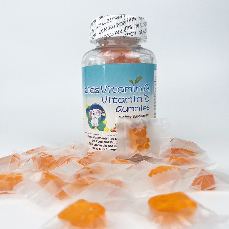 Etichetta privata Oem Bambini senza zucchero Supplemento sano Vitamina A e Vitamina D3 gomme per bambini