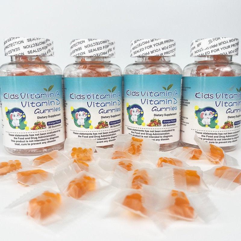 Etichetta privata Oem Bambini senza zucchero Supplemento sano Vitamina A e Vitamina D3 gomme per bambini