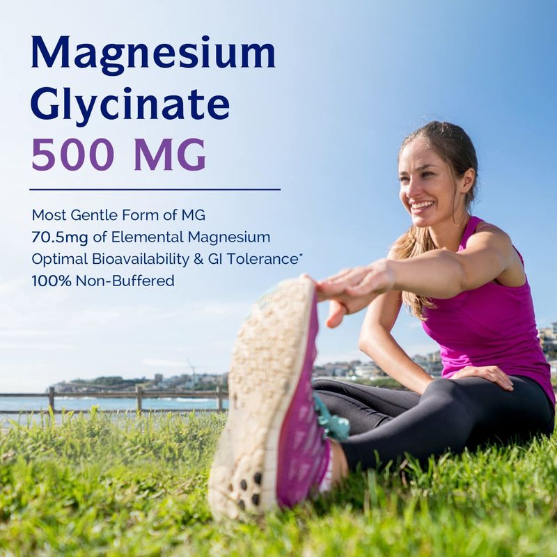 Le capsule di glicinato di magnesio supportano il sollievo dallo stress, il sonno, la salute del cuore, i nervi, i muscoli e il supporto osseo