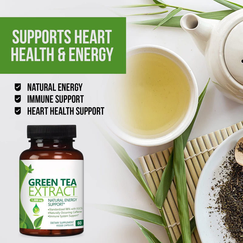 Oem Private Label Supplemento per la salute a base di erbe Capsule di tè verde Supporto al cuore E salute antiossidante Capsule di tè verde