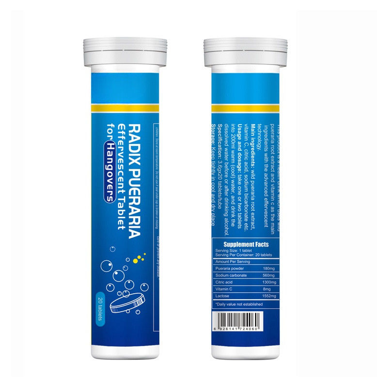 Oem Private Label Formule personalizzata integratori a base di erbe Protezione del fegato Rifornimento di sbornia Pillole effervescenti
