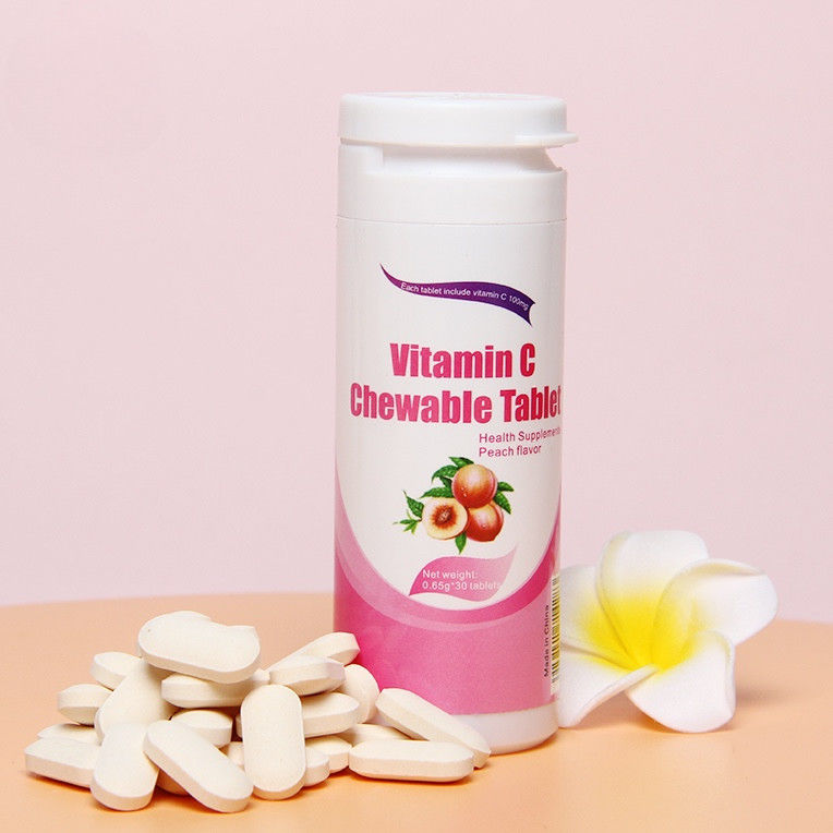 Oem Private Label Supplementi per il sbiancamento della pelle Immunità Personalizzazioni Vitamina C 100mg 500mg Comprimiti masticabili