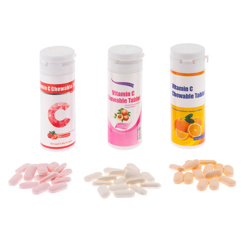 Oem Private Label Supplementi per il sbiancamento della pelle Immunità Personalizzazioni Vitamina C 100mg 500mg Comprimiti masticabili